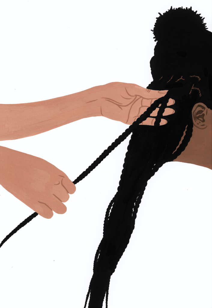 hair being braided